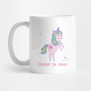 Believe In magic Unicorn, Stars, Heart Mug